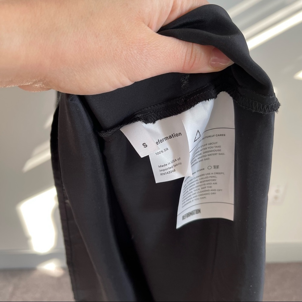 Reformation Black silk slip dress Bias Cut Open Back "Rosie" Gown Cocktail Maxi - Picture 8 of 13